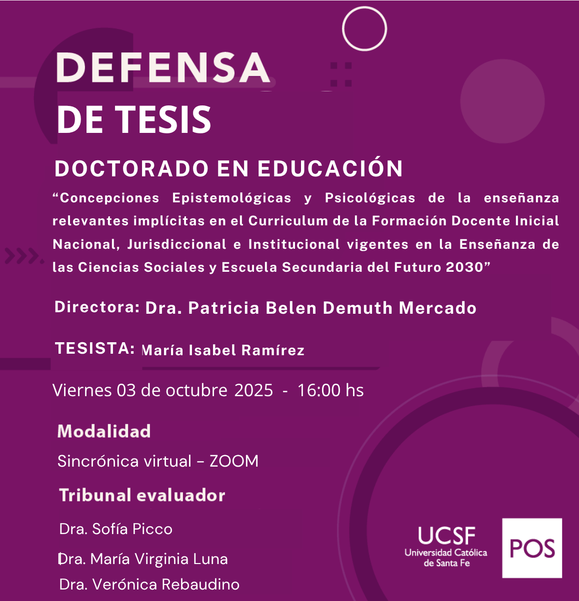 Defensa de Tesis - Doctorado en Educación