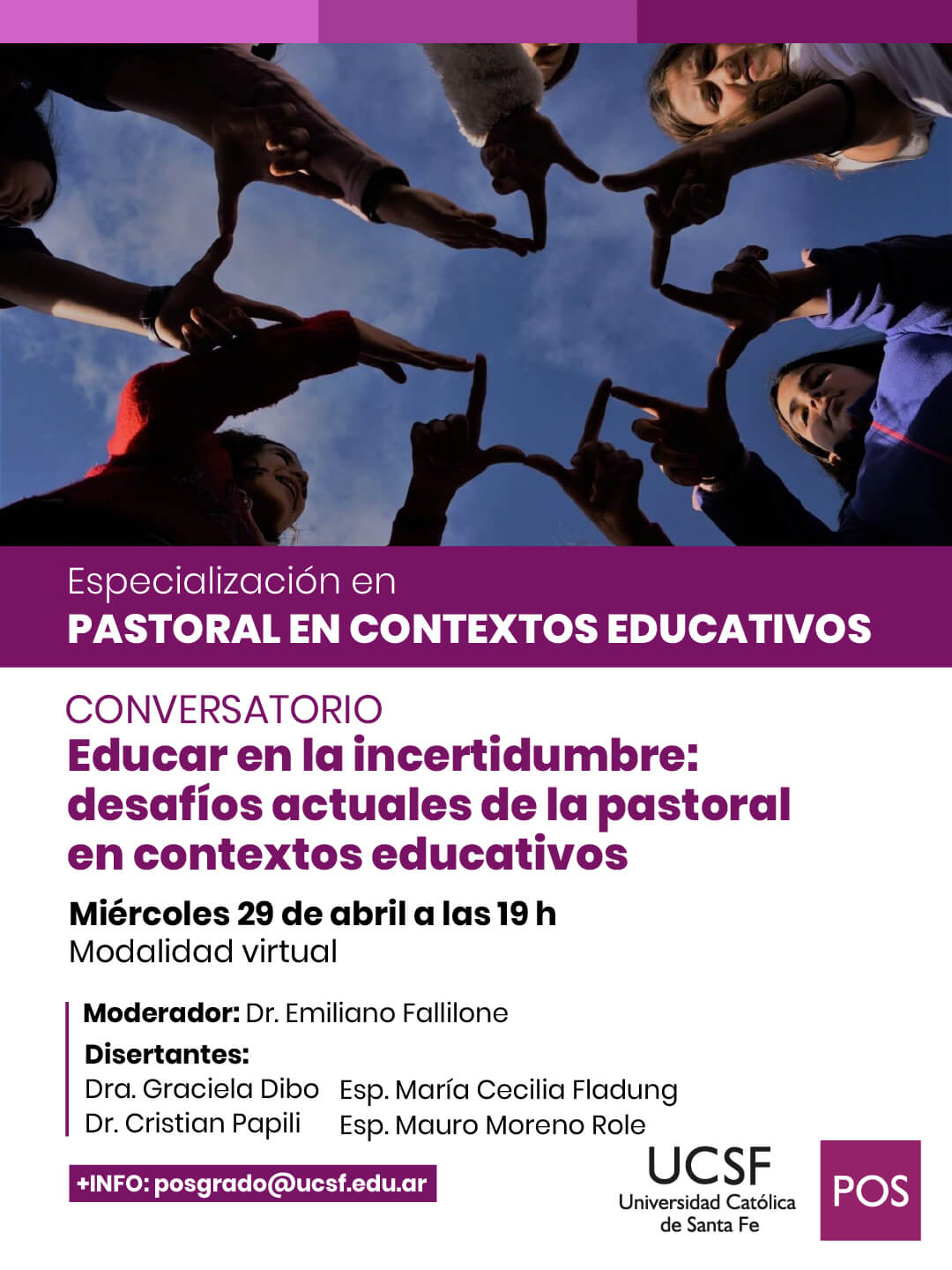 Conversatorio - Especialización en Pastoral en Contextos Educativos